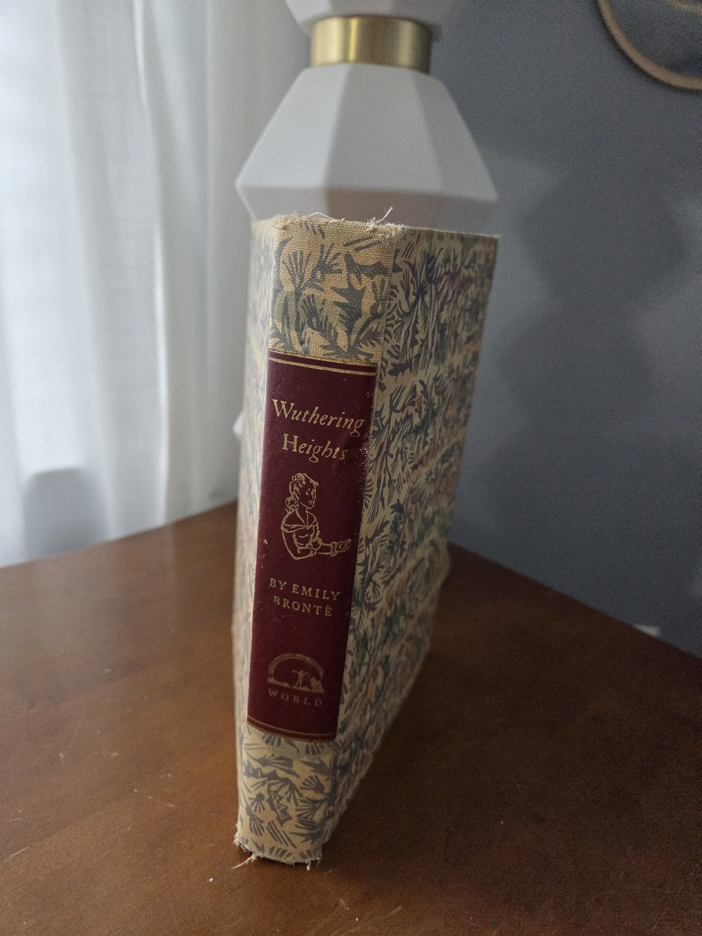 Wuthering Heights Hardcover — Floral Cover with Burgundy Spine Label